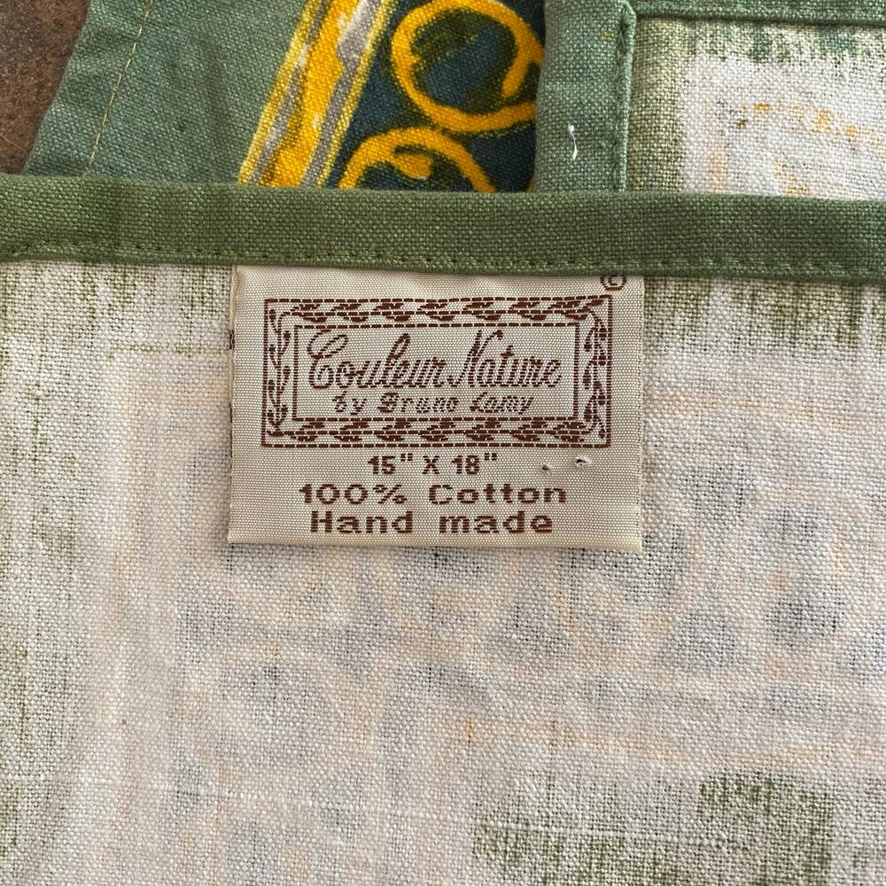 Couleur Nature Bruno Lamy Fruit Placemats Yellow Green Block-Print Cotton (5) - Picture 4 of 5